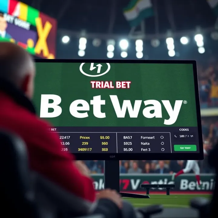 Android smartphone displaying the Betway app download screen with Nigerian flag background
