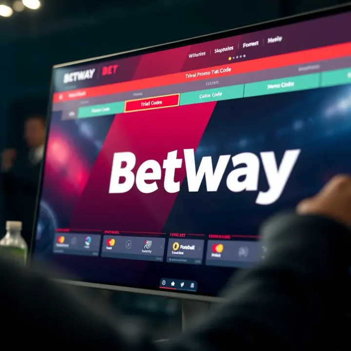 Smartphone showing the Betway app dashboard with betting options and navigation menu