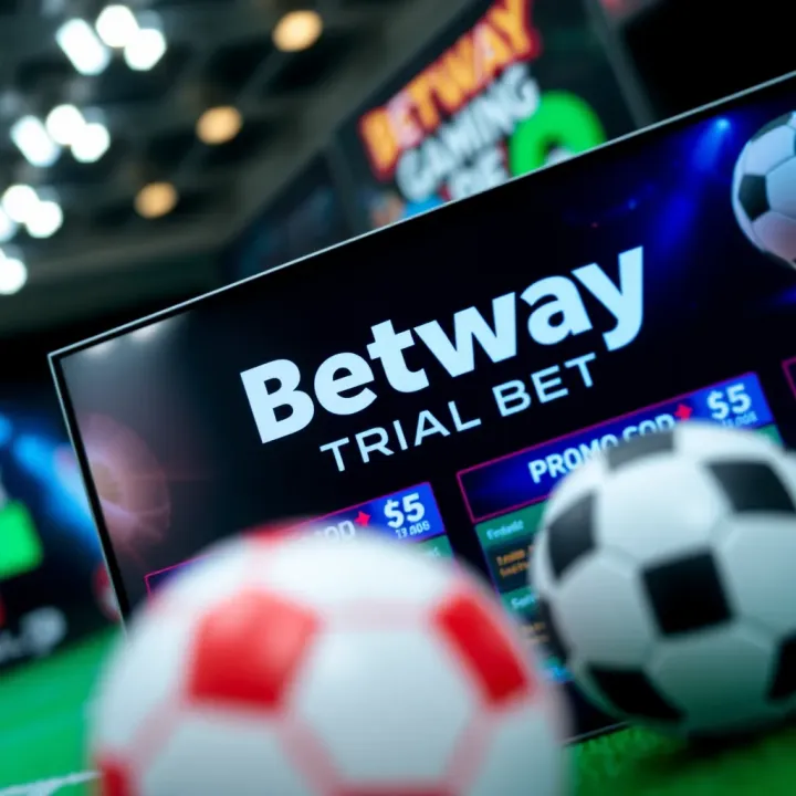 Illustration showing a mobile phone screen with Betway app displaying withdrawal options including bank transfer and e-wallets
