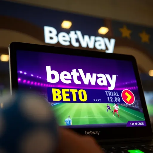 Illustration of the Betway 5 Lions slot game interface with symbols and free spins notification